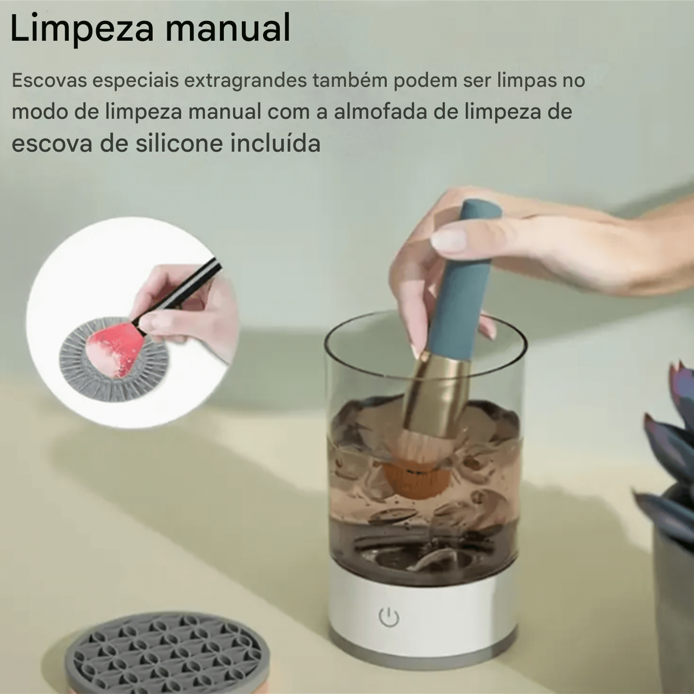 Limpador Elétrico de Pincéis de Maquiagem